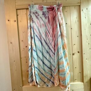 YFB Tie-Dye Silk Wrap Skirt